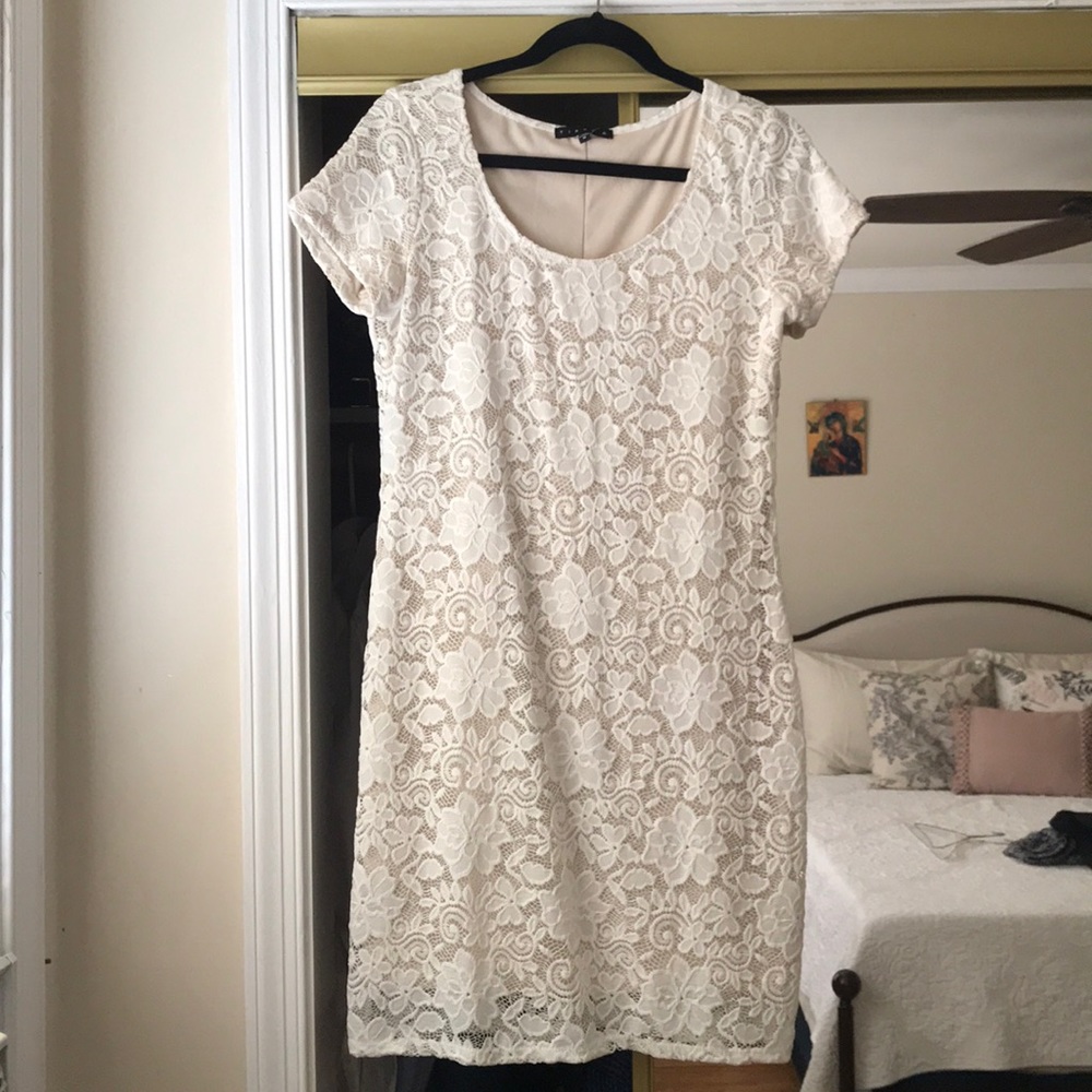 White lace dress by Tiana B
